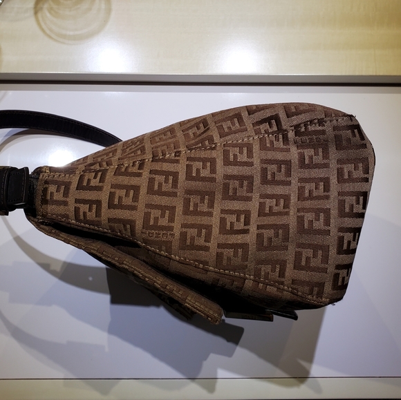 Fendi Zucchino Mama vintage canvas shoulder bag- brown/beige gold hardware - Picture 7 of 13
